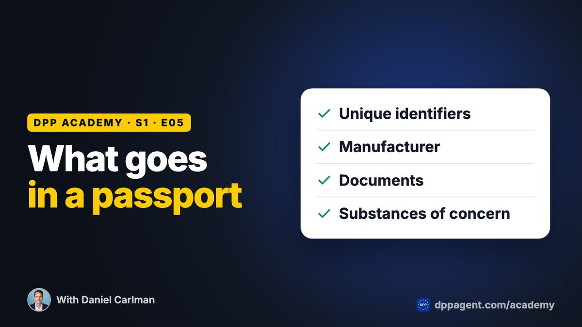 DPP Academy episode “What a passport must contain” on Digital Product Passports
