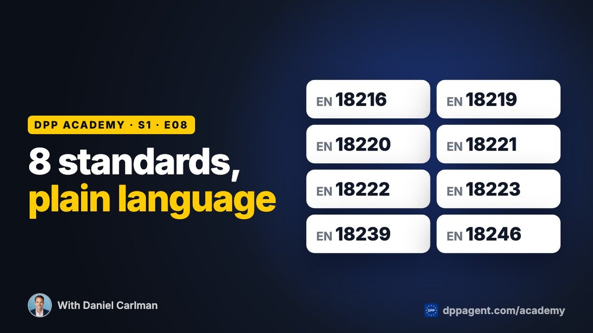 DPP Academy episode “The CEN standards in plain language” on Digital Product Passports