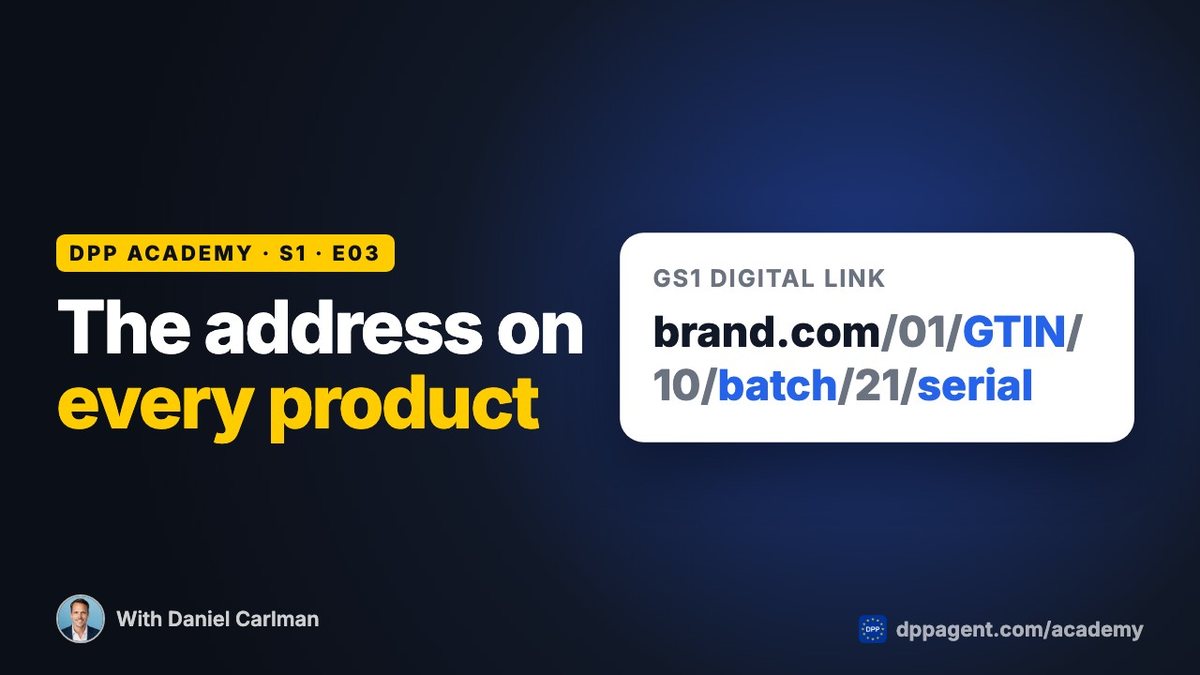 DPP Academy episode “The address: GTIN, batch, serial and GS1 Digital Link” on Digital Product Passports