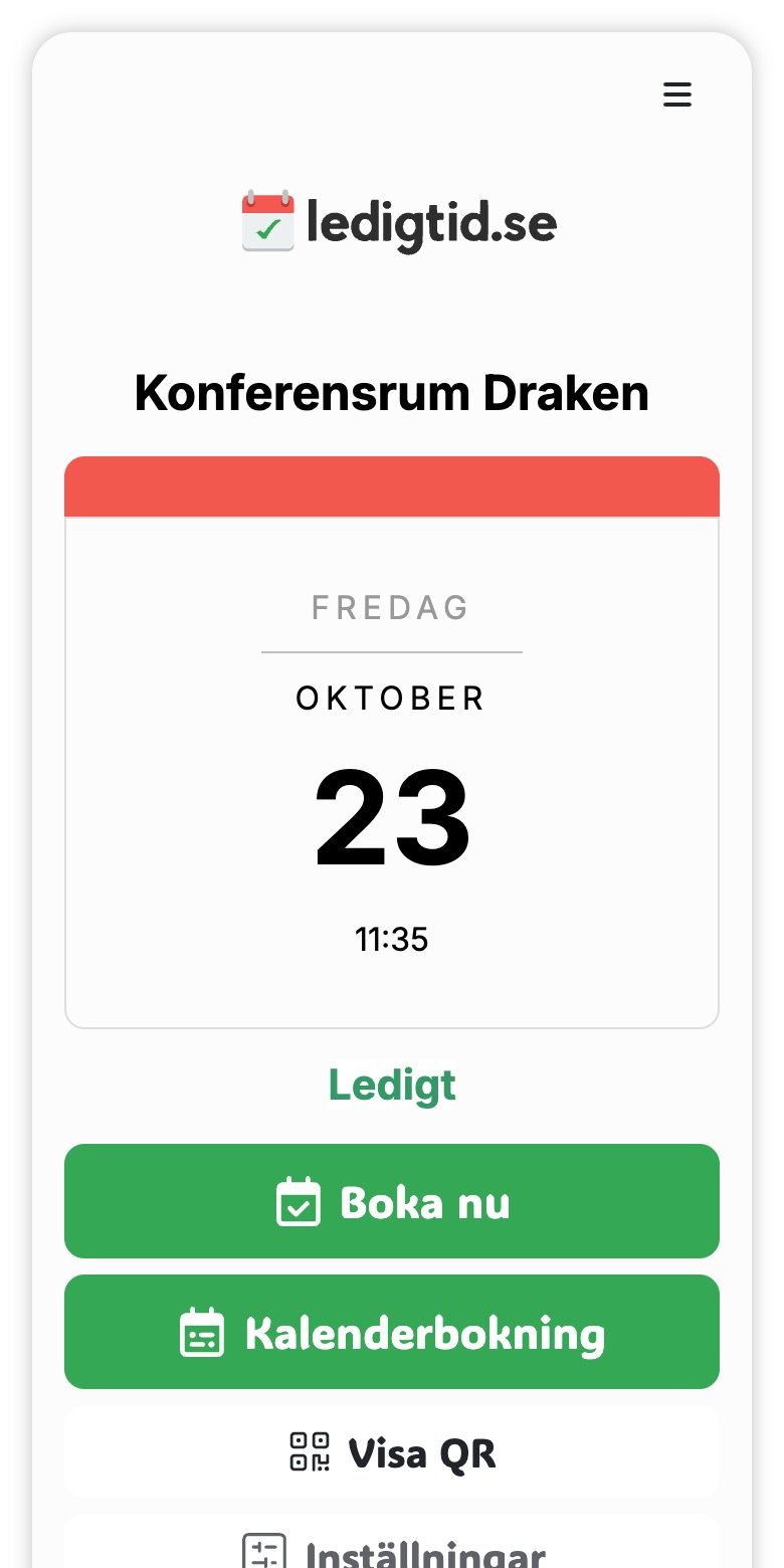 Screenshot: Ledigtid