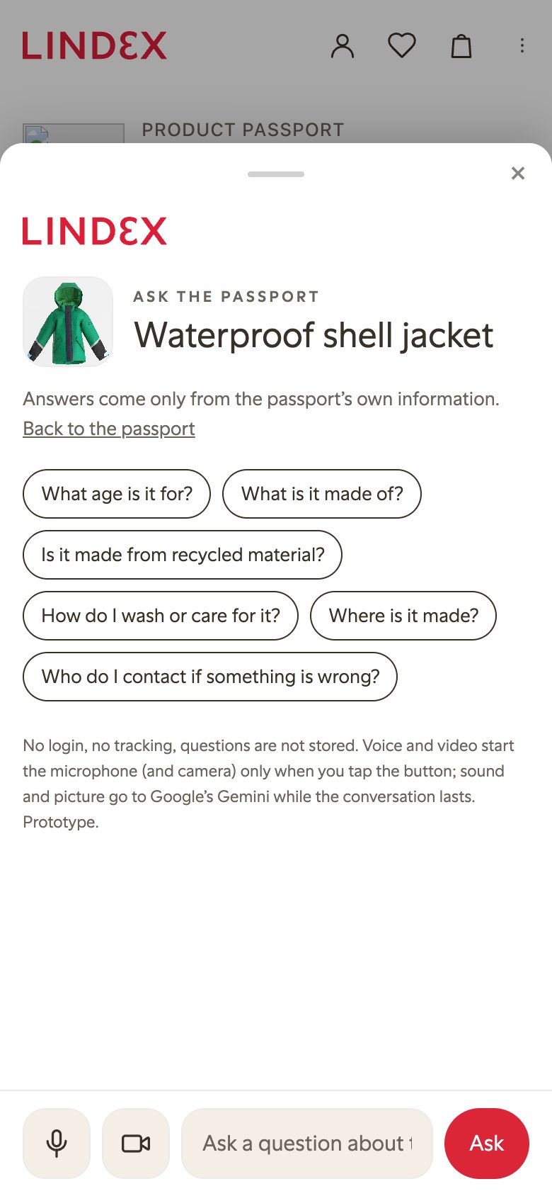 Screenshot: Ask the passport
