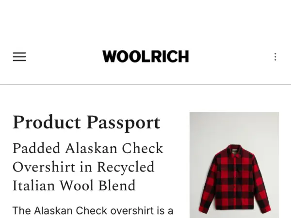 Screenshot: Woolrich